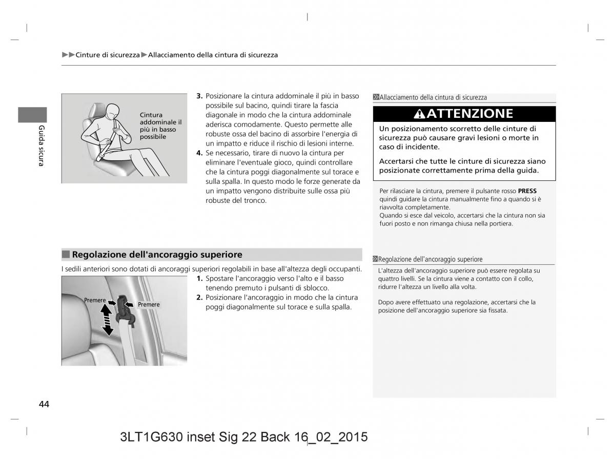 Honda CR V IV 4 manuale del proprietario / page 44