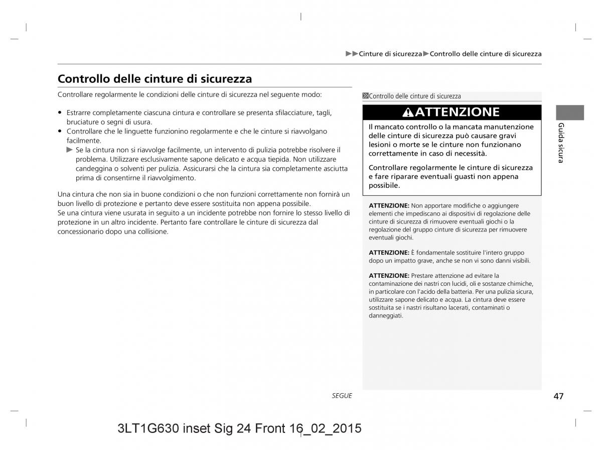 Honda CR V IV 4 manuale del proprietario / page 47