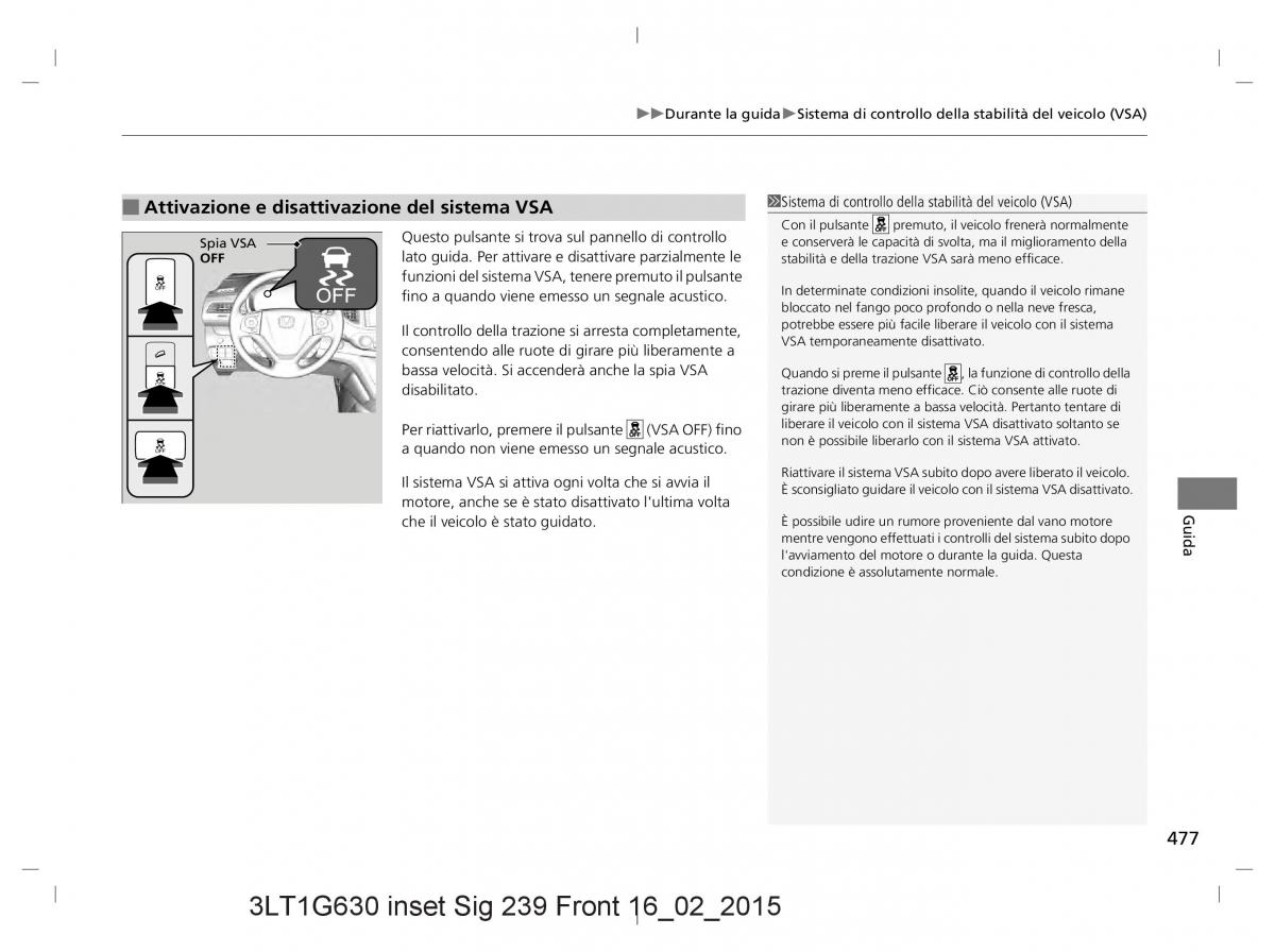 Honda CR V IV 4 manuale del proprietario / page 477