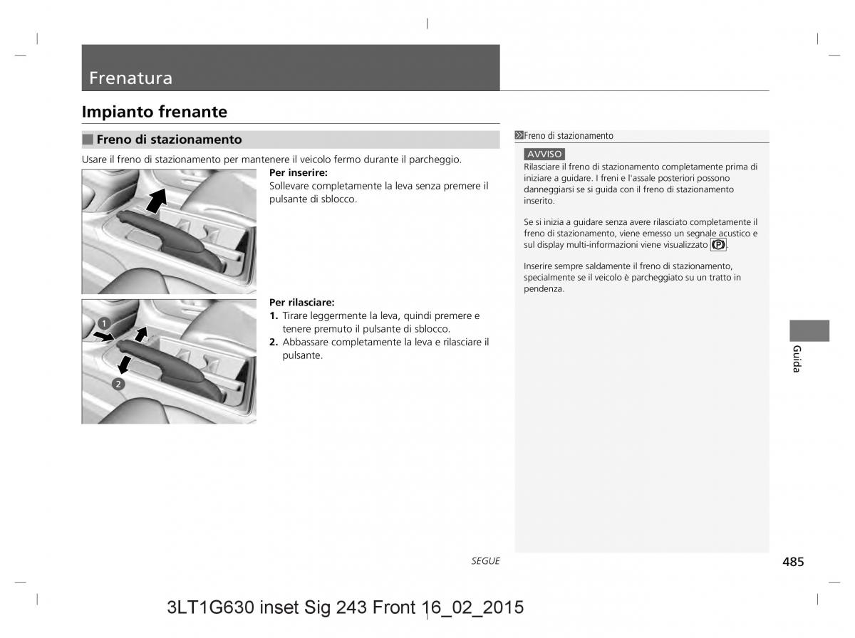 Honda CR V IV 4 manuale del proprietario / page 485