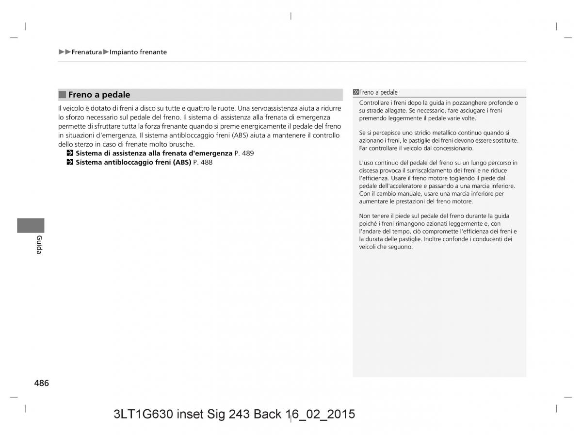 Honda CR V IV 4 manuale del proprietario / page 486