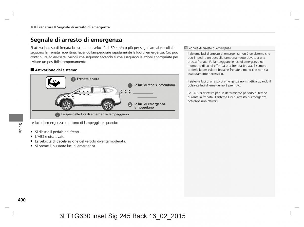 Honda CR V IV 4 manuale del proprietario / page 490