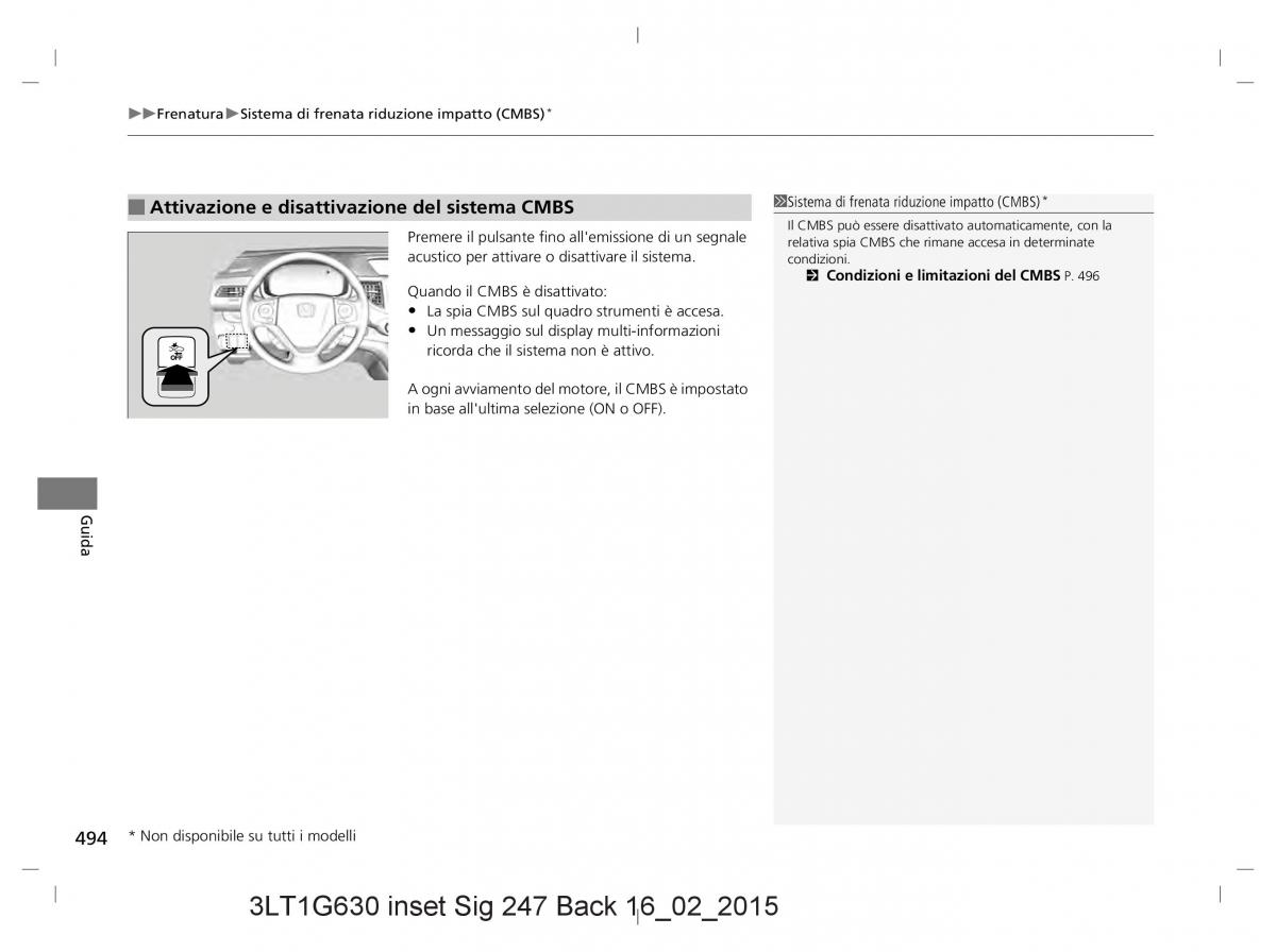 Honda CR V IV 4 manuale del proprietario / page 494