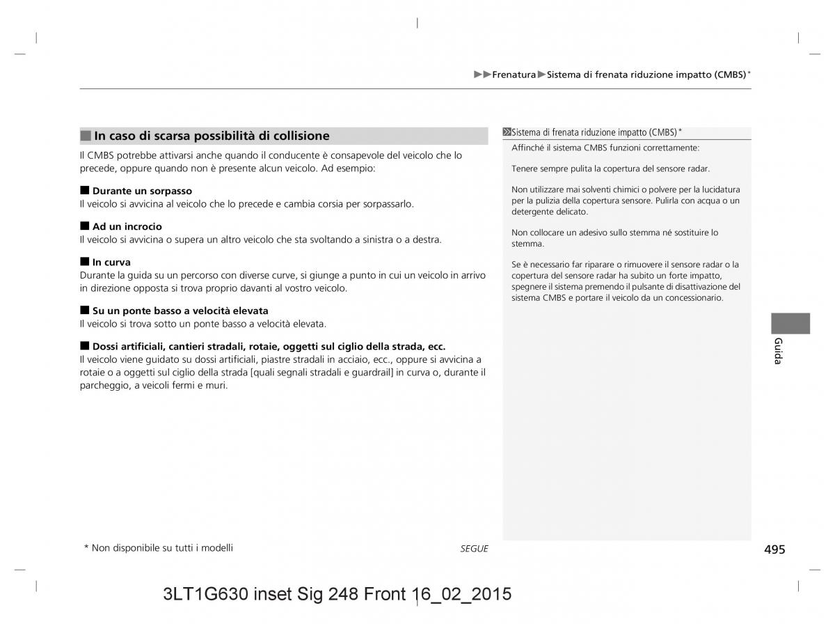 Honda CR V IV 4 manuale del proprietario / page 495