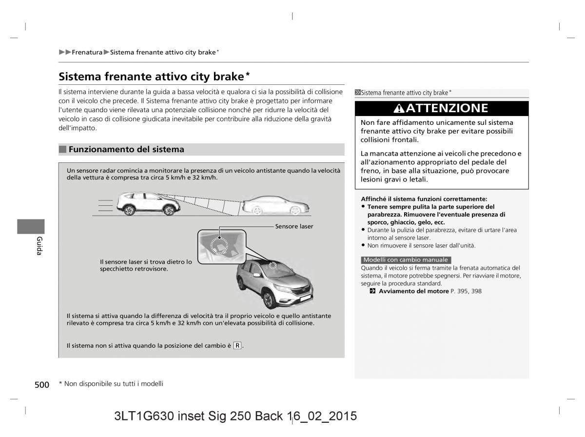 Honda CR V IV 4 manuale del proprietario / page 500