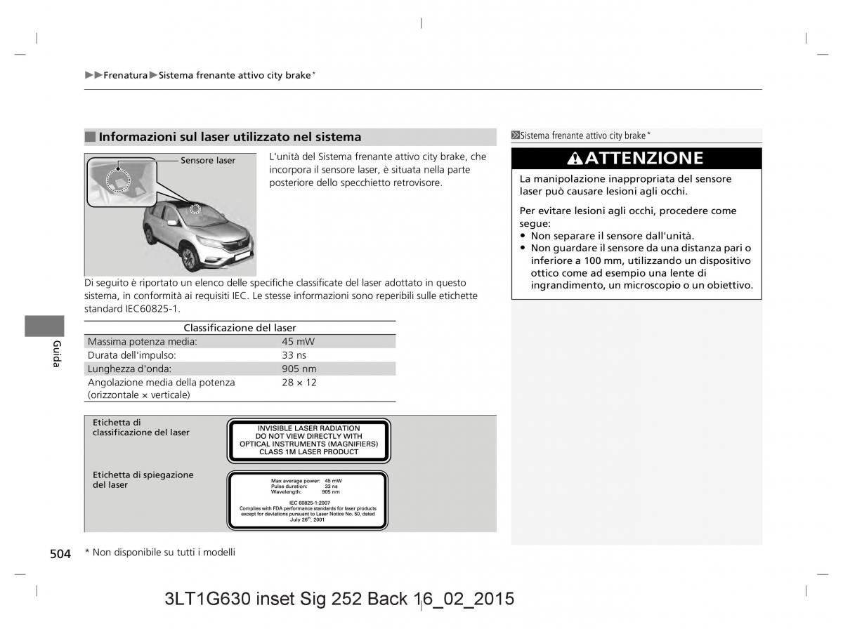 Honda CR V IV 4 manuale del proprietario / page 504