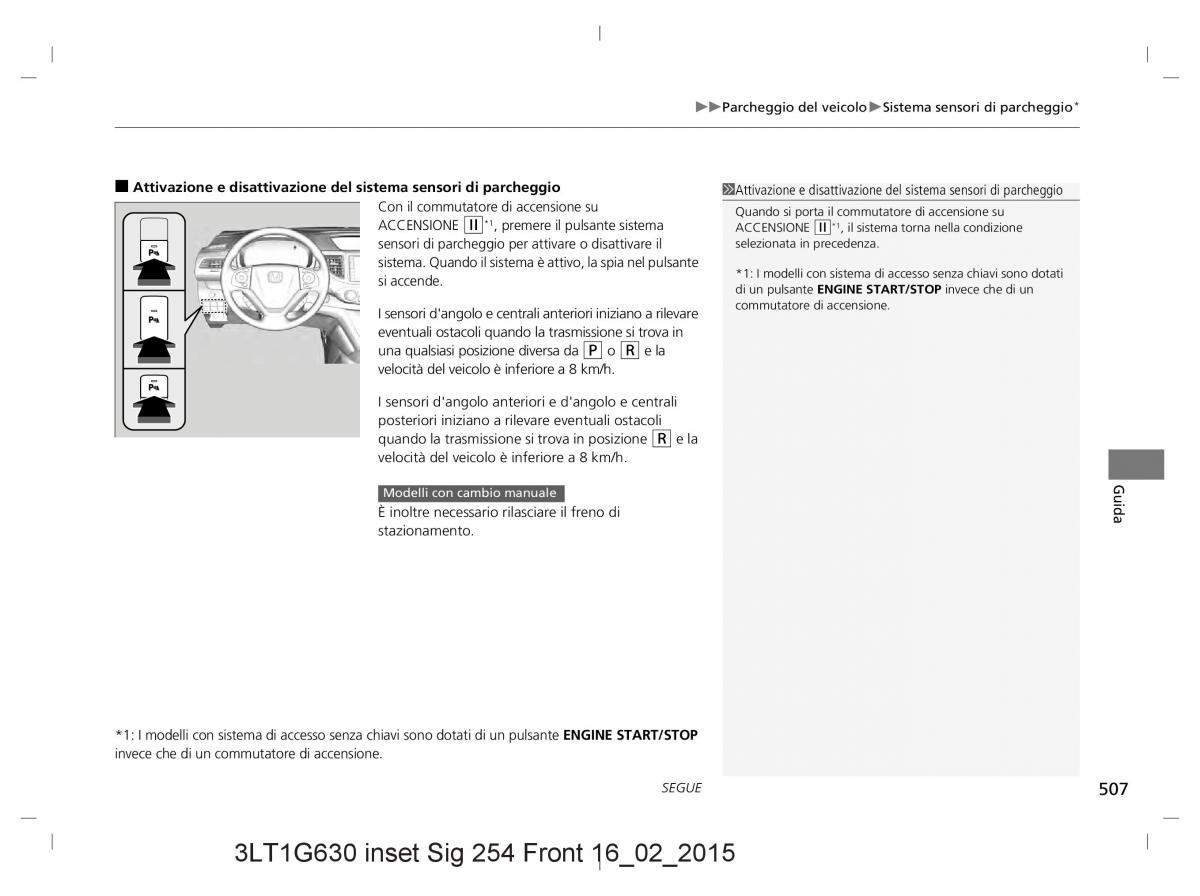 Honda CR V IV 4 manuale del proprietario / page 507