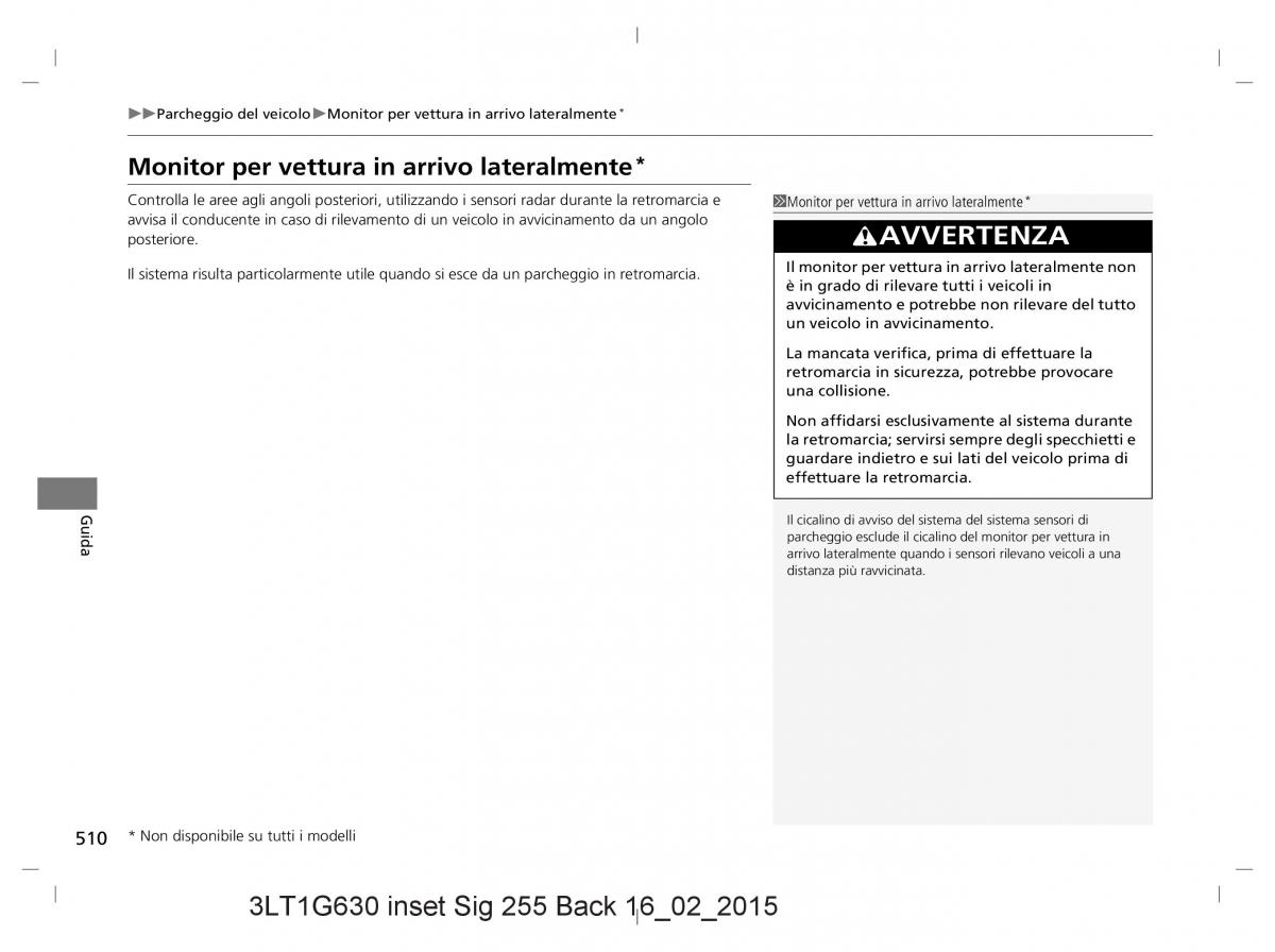 Honda CR V IV 4 manuale del proprietario / page 510