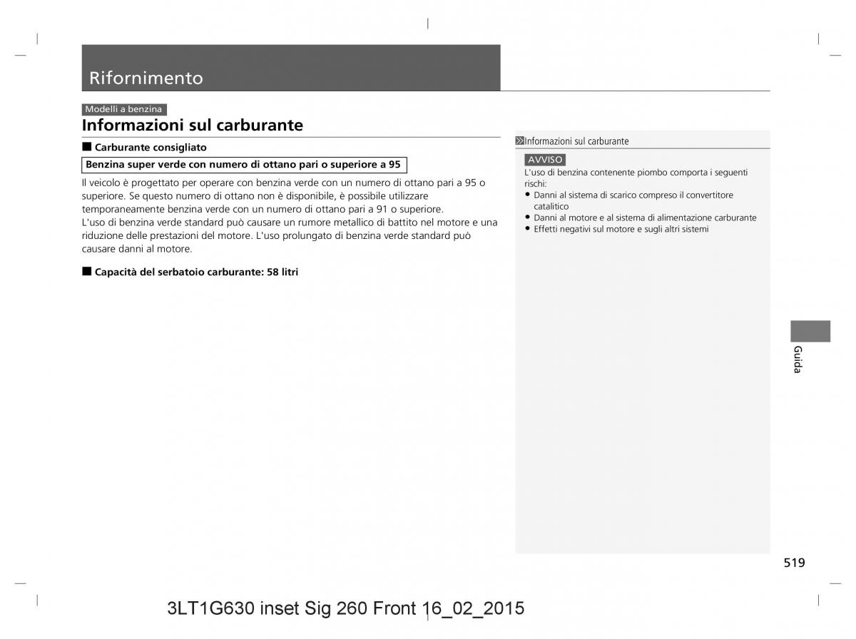 Honda CR V IV 4 manuale del proprietario / page 519