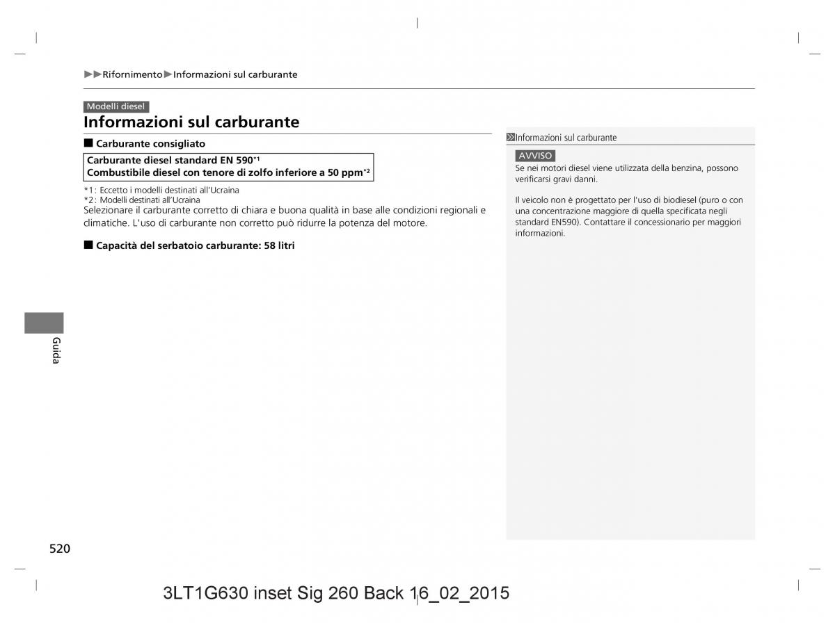 Honda CR V IV 4 manuale del proprietario / page 520