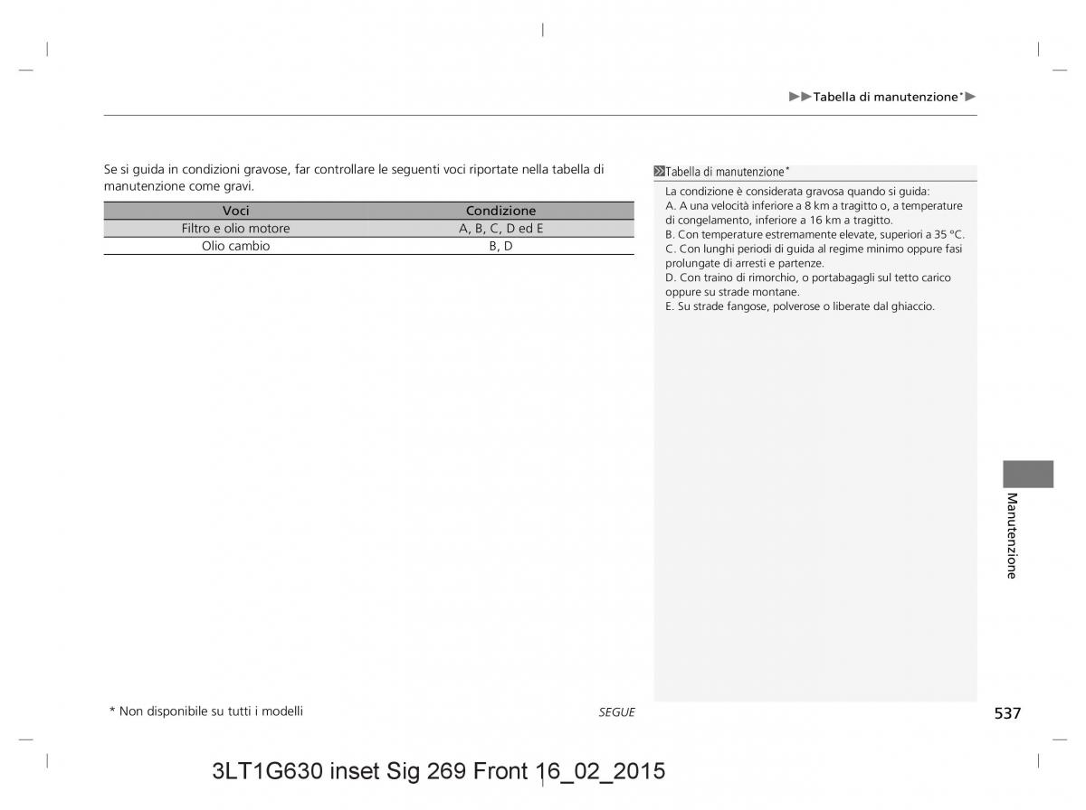 Honda CR V IV 4 manuale del proprietario / page 537