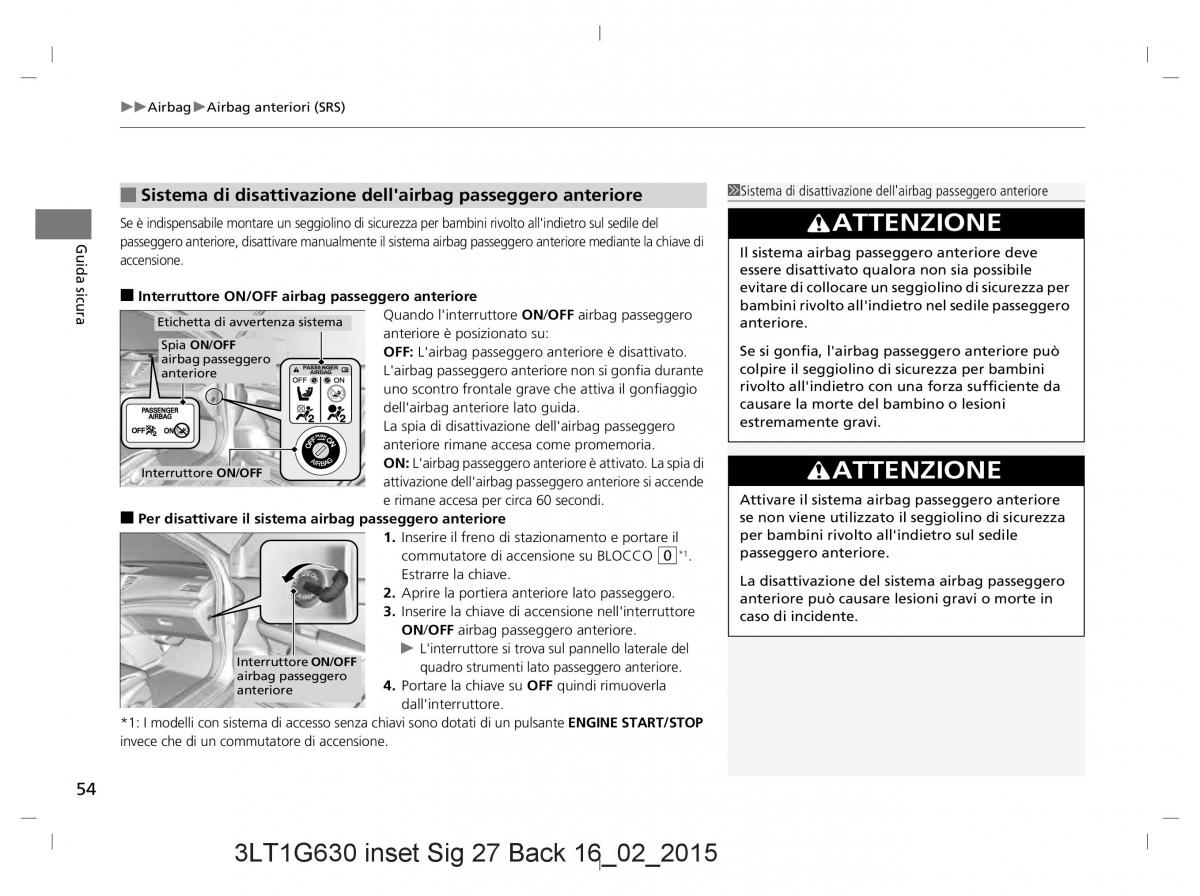 Honda CR V IV 4 manuale del proprietario / page 54