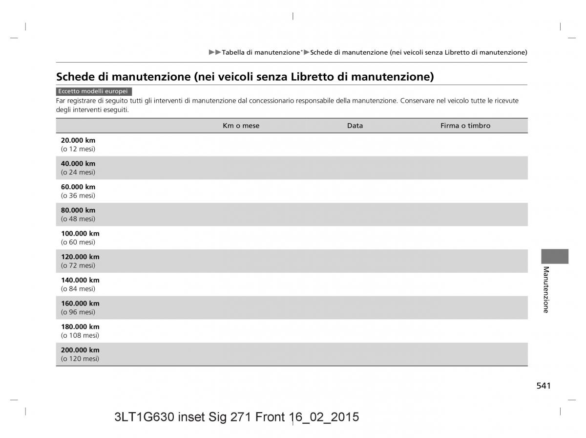 Honda CR V IV 4 manuale del proprietario / page 541