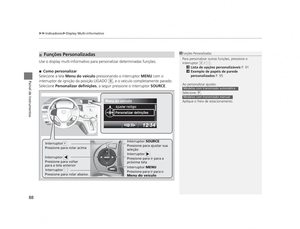 Honda CR V IV 4 manual del propietario / page 86