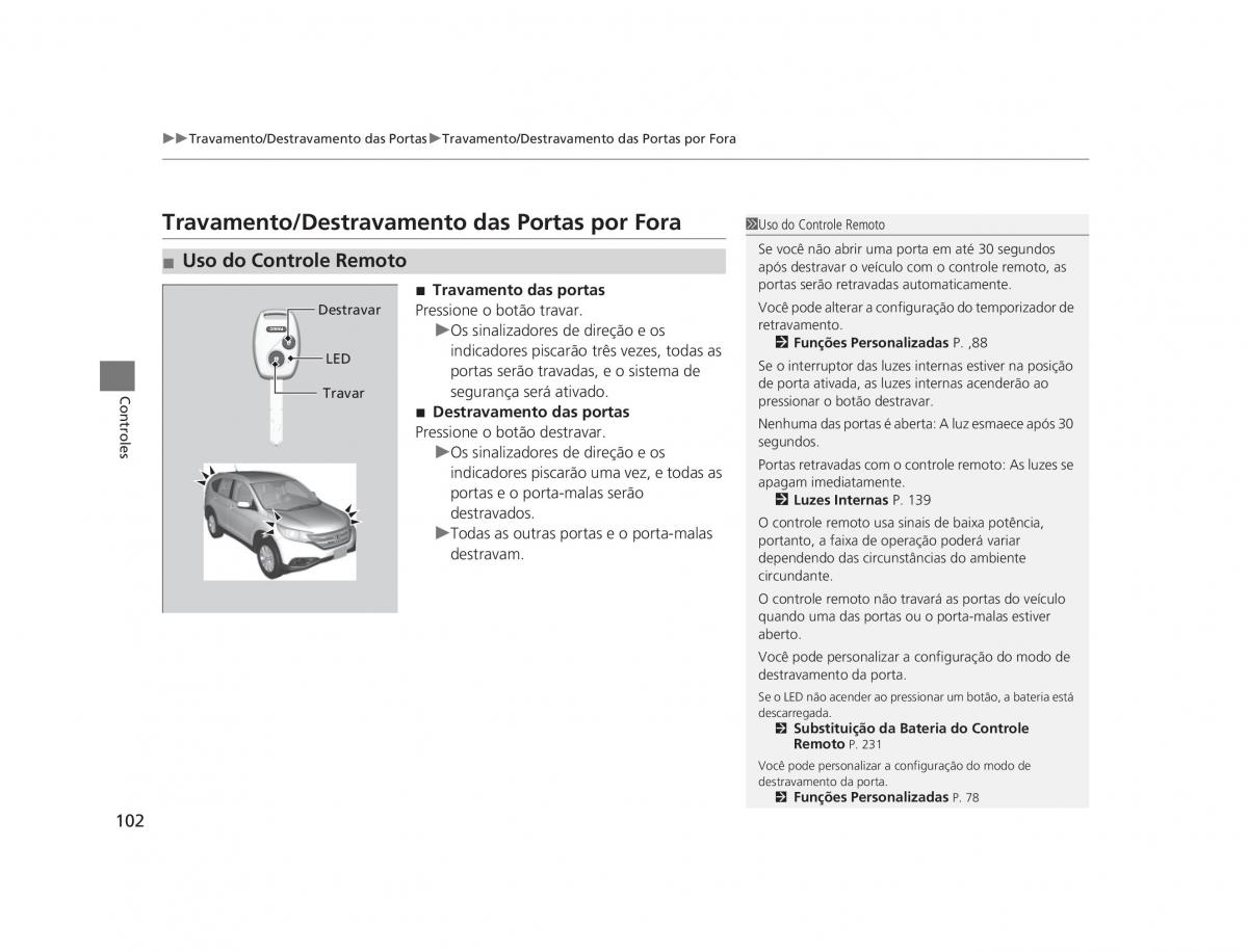 Honda CR V IV 4 manual del propietario / page 100