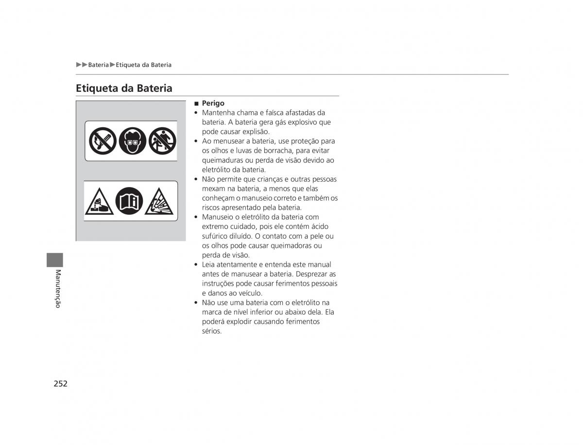 Honda CR V IV 4 manual del propietario / page 250