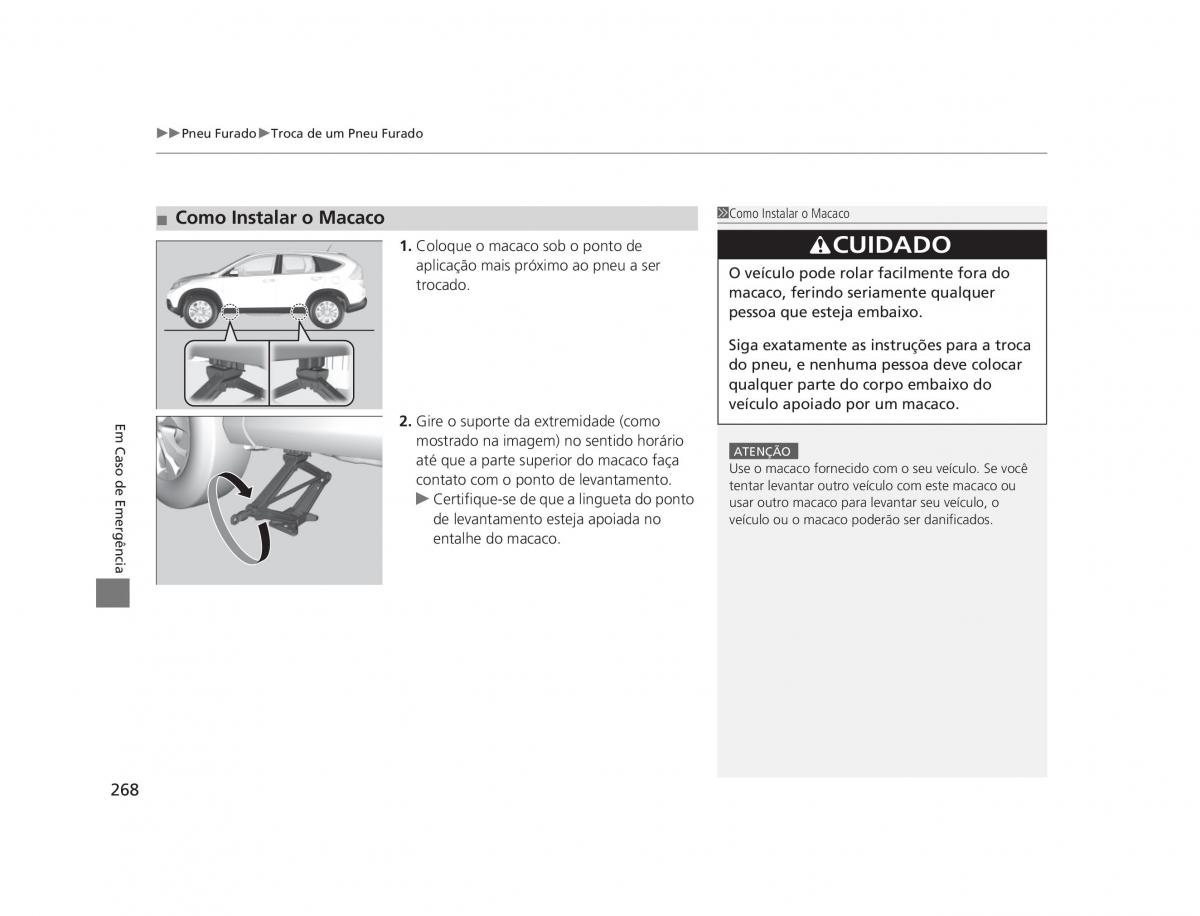 Honda CR V IV 4 manual del propietario / page 266