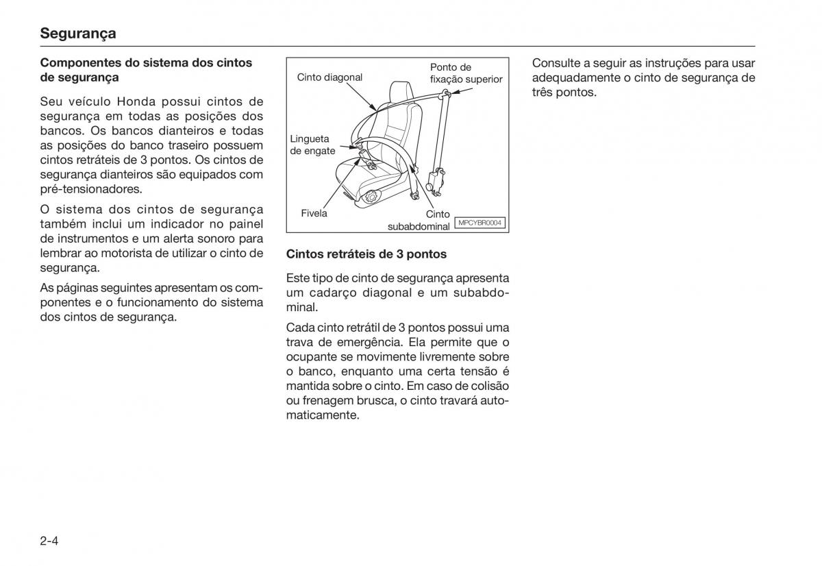 Honda City V 5 manual del propietario / page 12