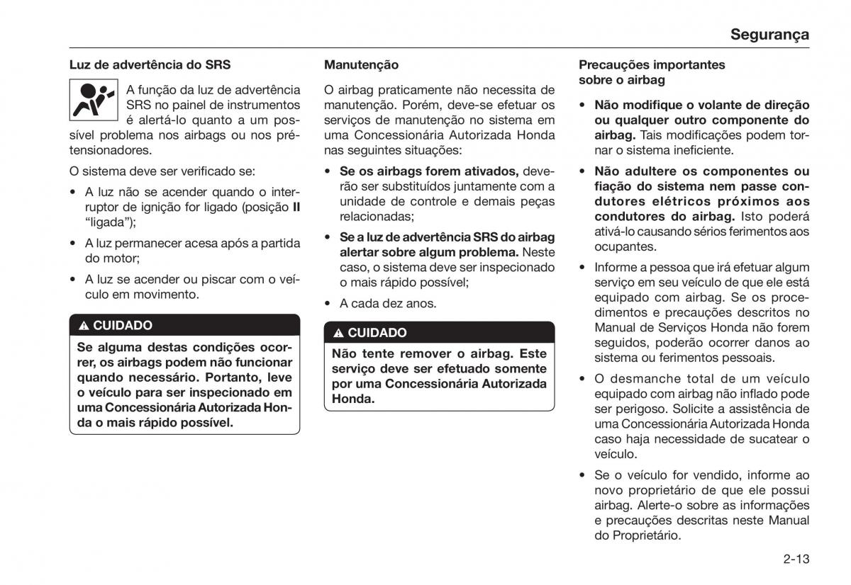 Honda City V 5 manual del propietario / page 21