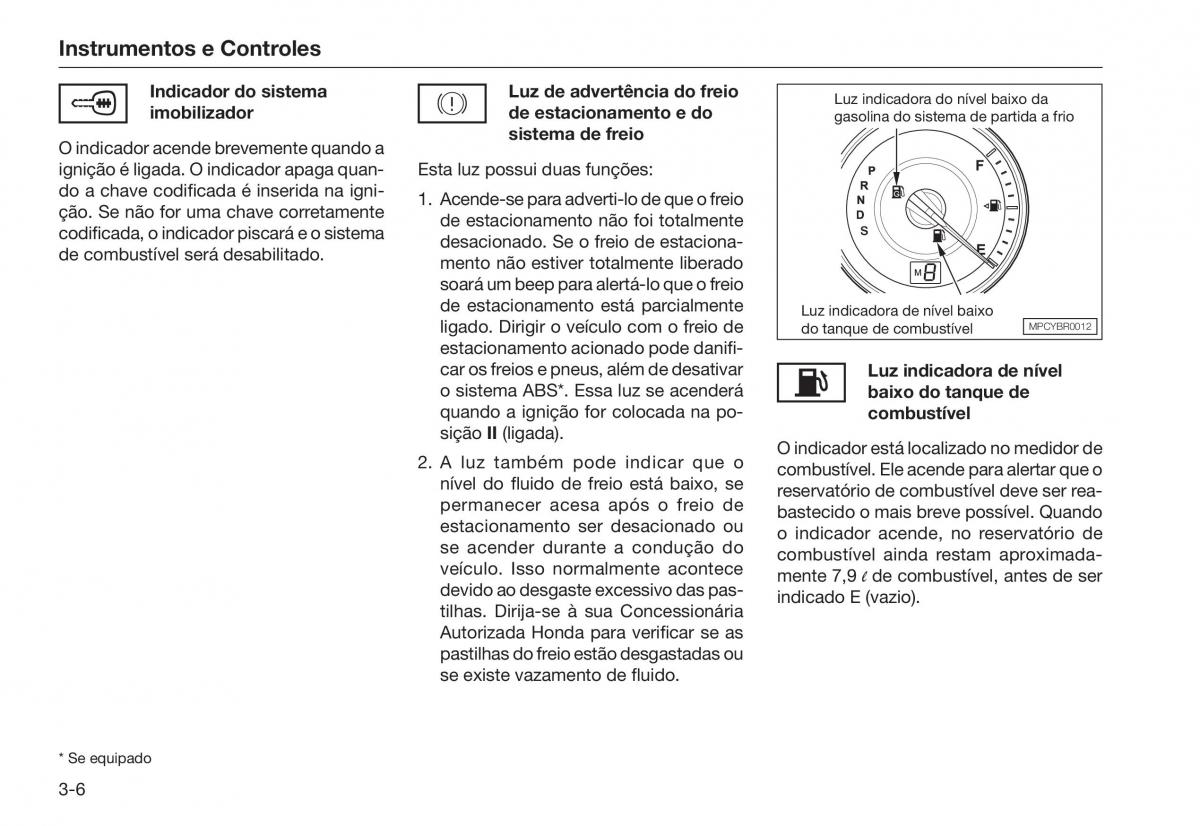 Honda City V 5 manual del propietario / page 38