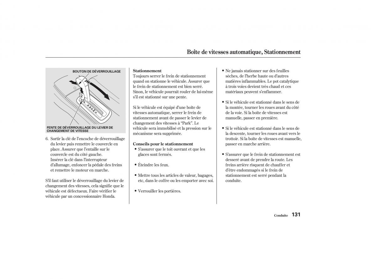 Honda Civic VII 7 manuel du proprietaire / page 130