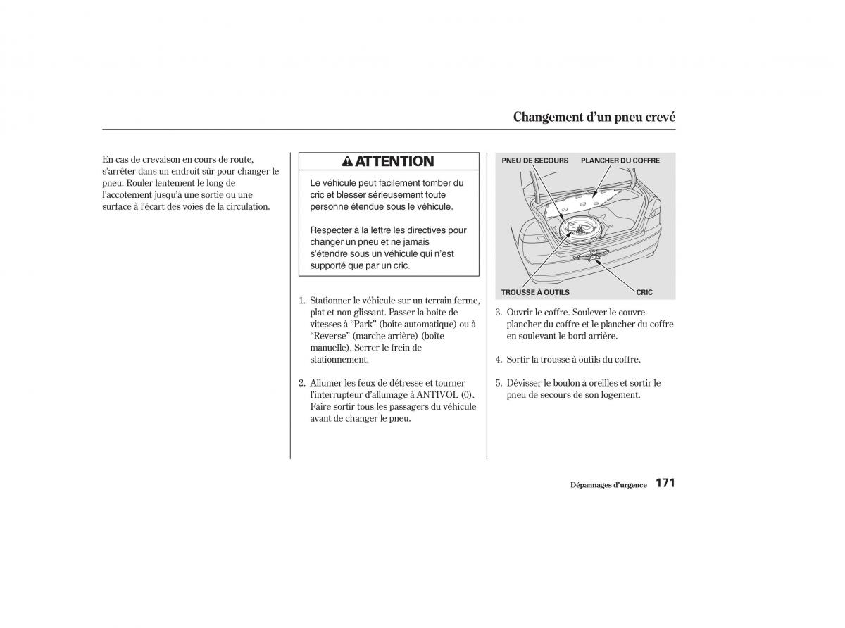 Honda Civic VII 7 manuel du proprietaire / page 170