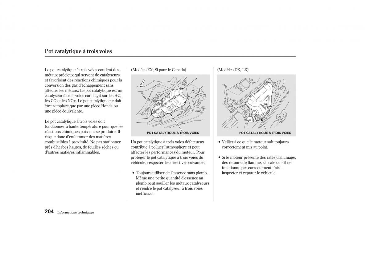 Honda Civic VII 7 manuel du proprietaire / page 203