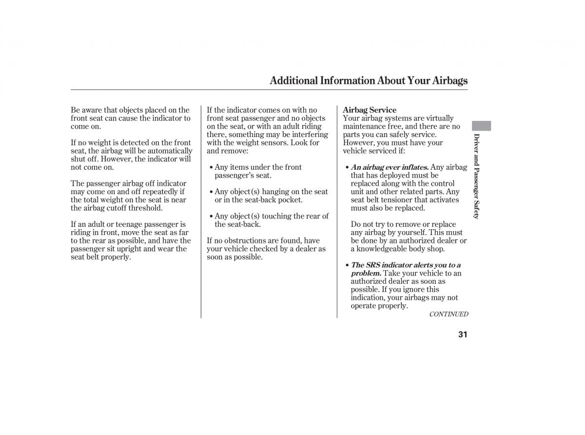 Honda Civic VIII 8 owners manual / page 101