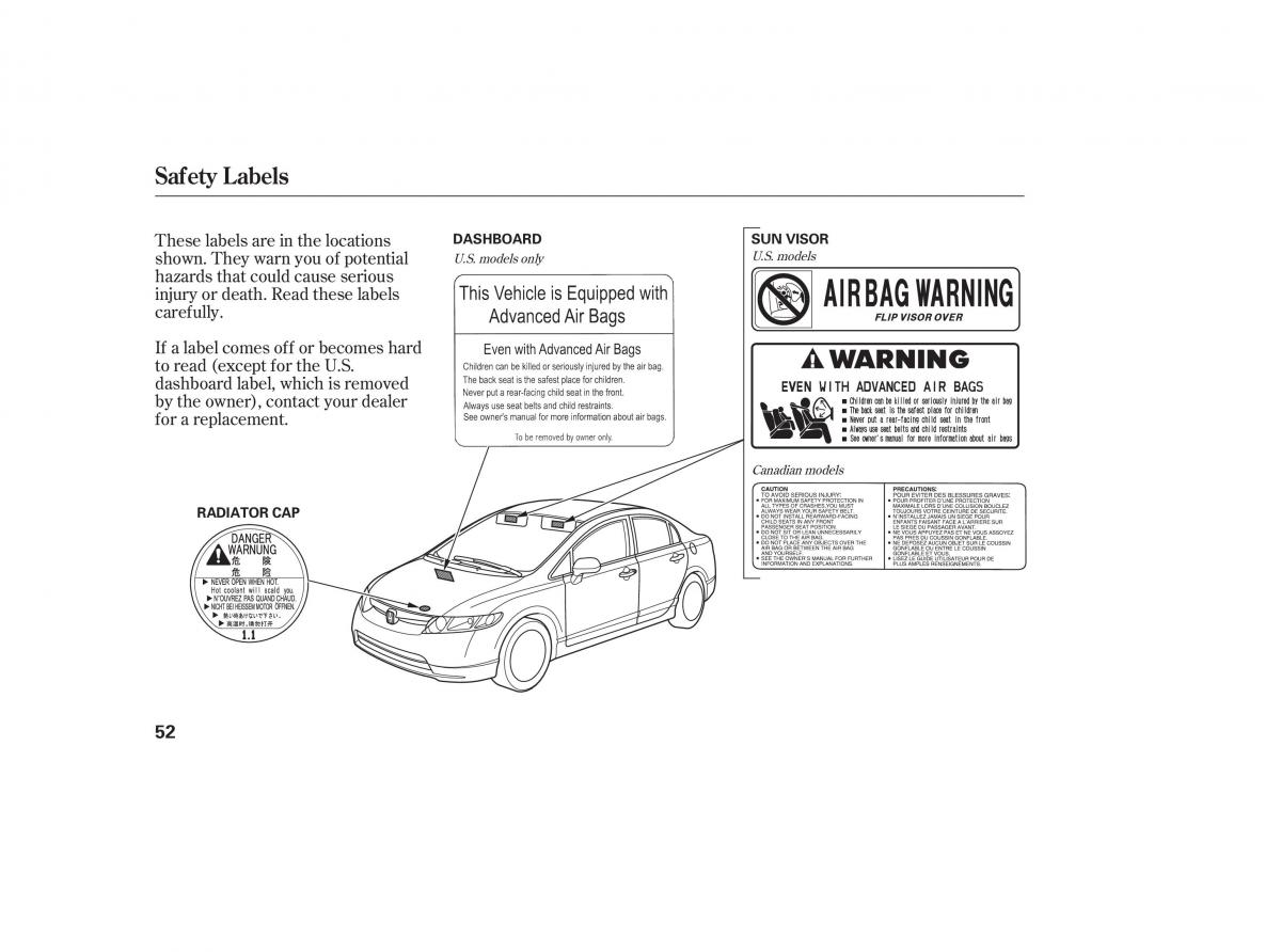 Honda Civic VIII 8 owners manual / page 128