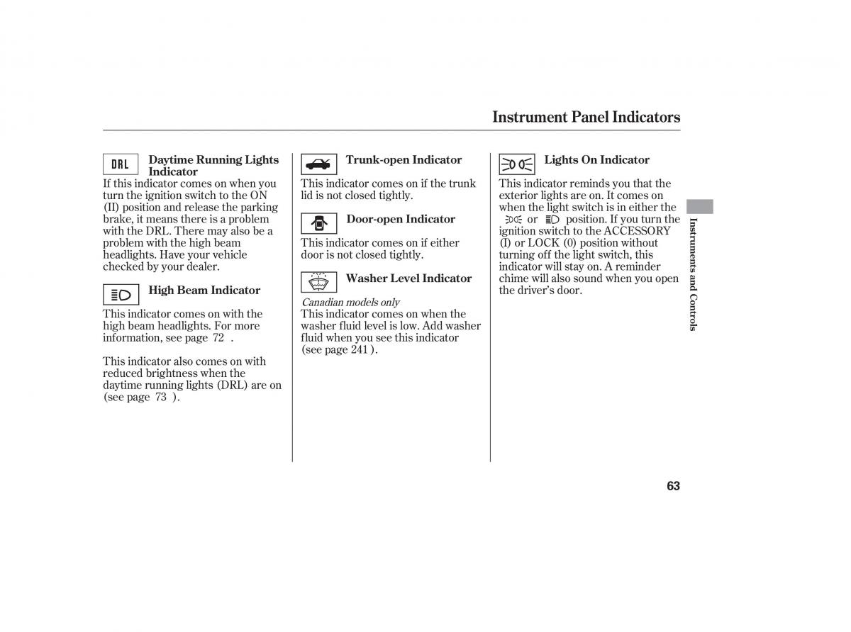 Honda Civic VIII 8 owners manual / page 25