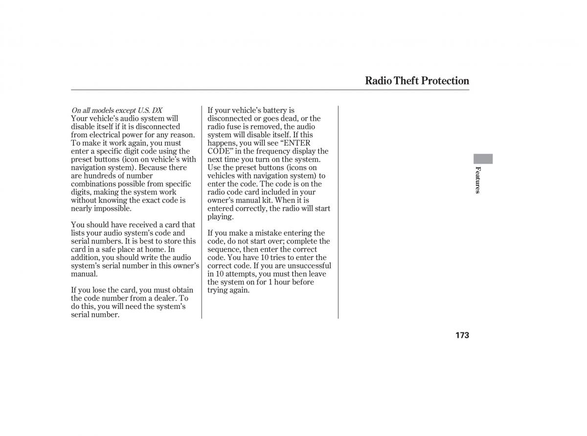 Honda Civic VIII 8 owners manual / page 259