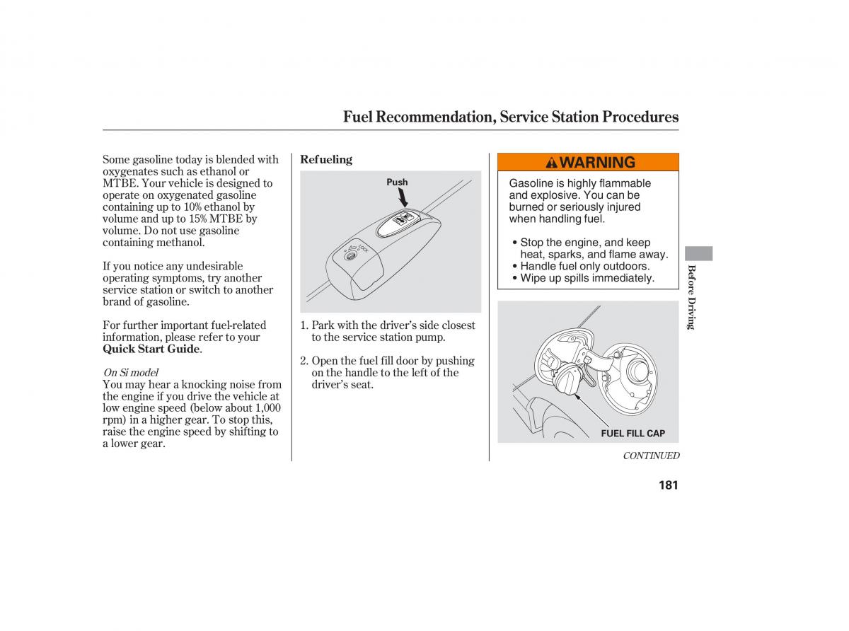 Honda Civic VIII 8 owners manual / page 266