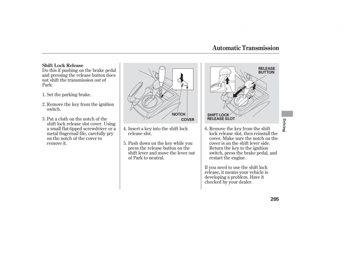 Honda Civic VIII 8 owners manual / page 292