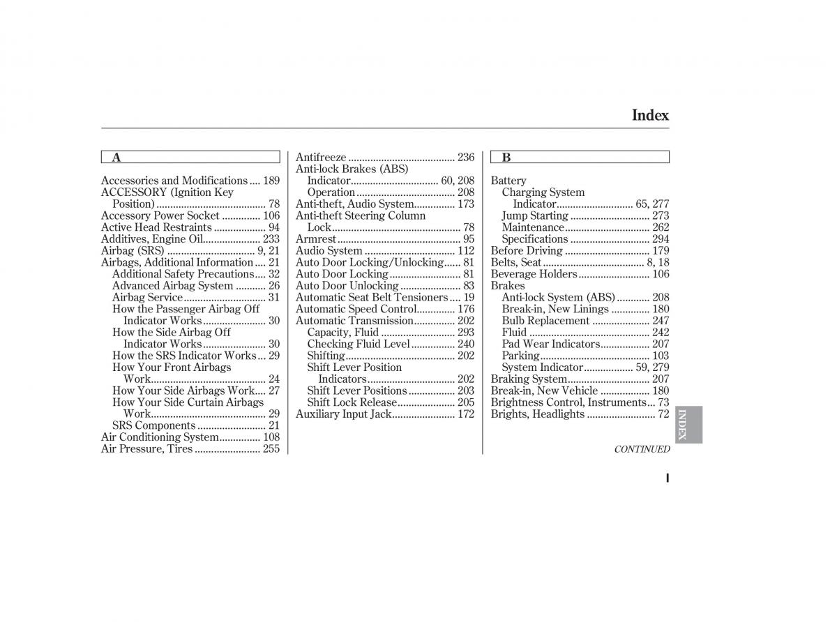 Honda Civic VIII 8 owners manual / page 404