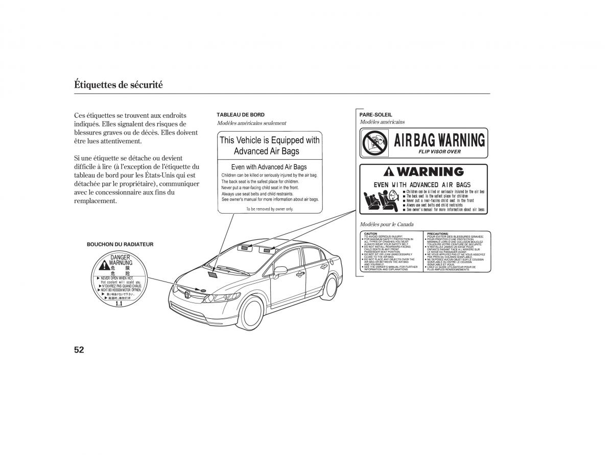 Honda Civic VIII 8 manuel du proprietaire / page 69