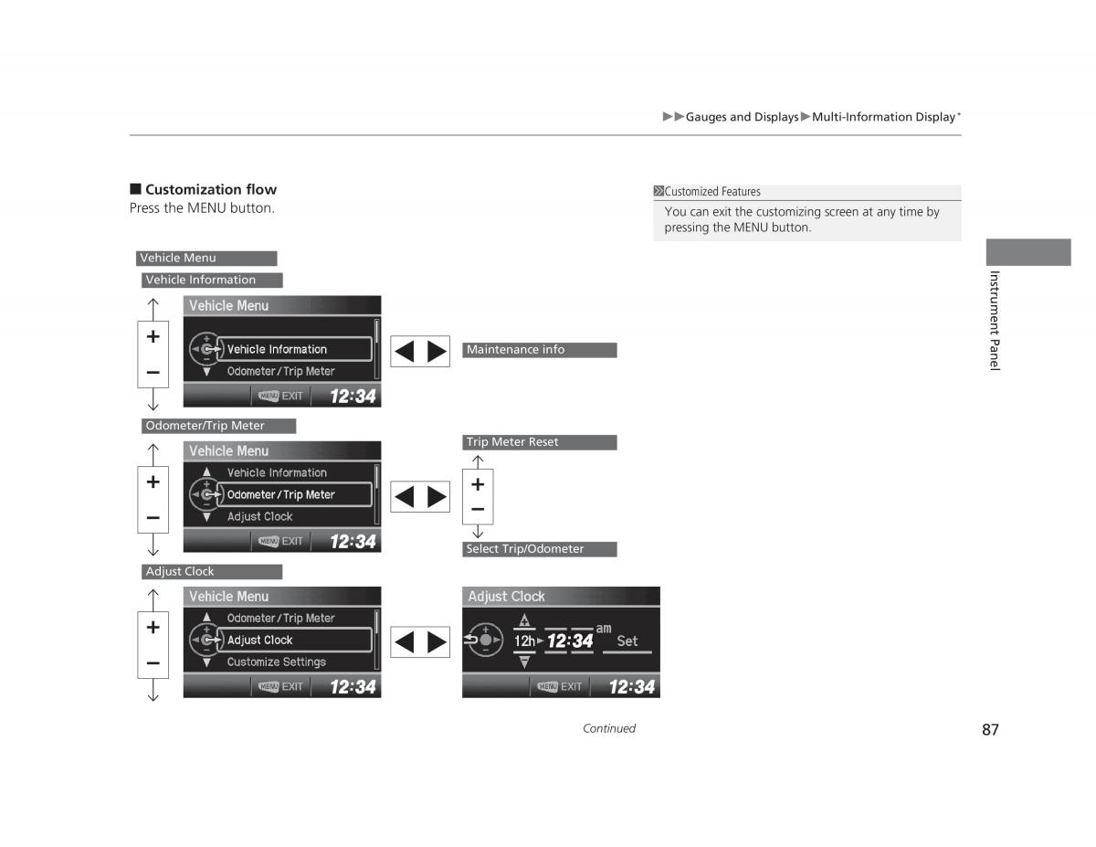 Honda Civic IX 9 owners manual / page 88