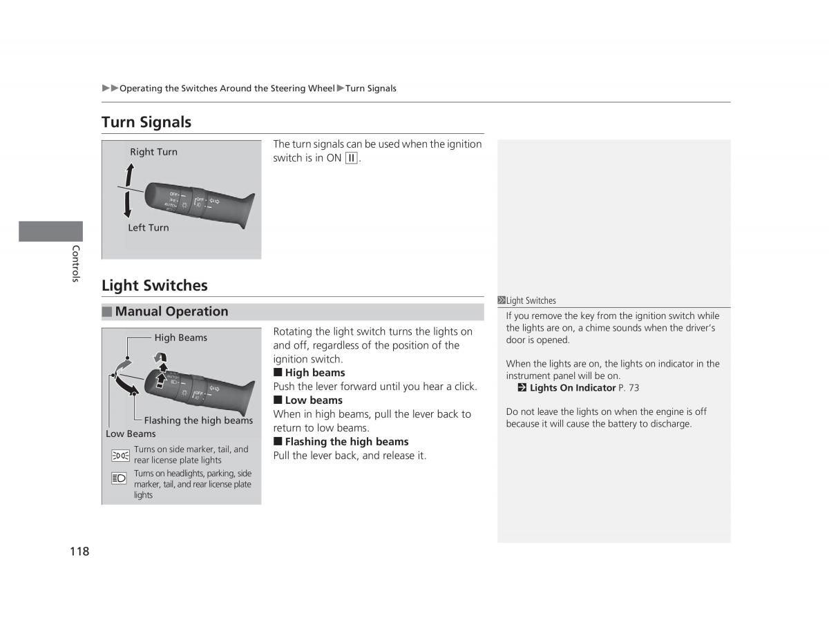 Honda Civic IX 9 owners manual / page 119