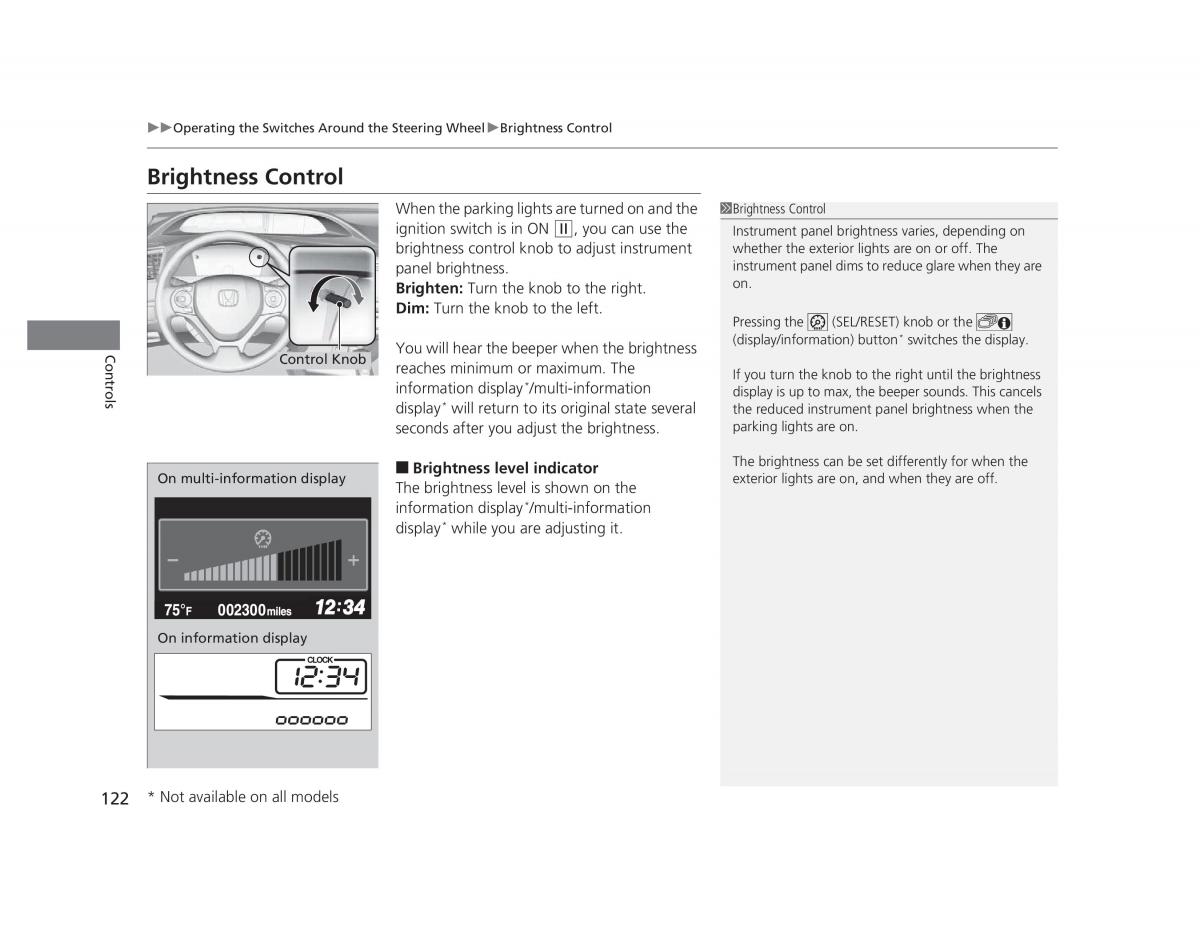 Honda Civic IX 9 owners manual / page 123