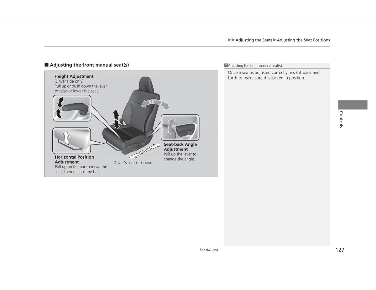 Honda Civic IX 9 owners manual / page 128