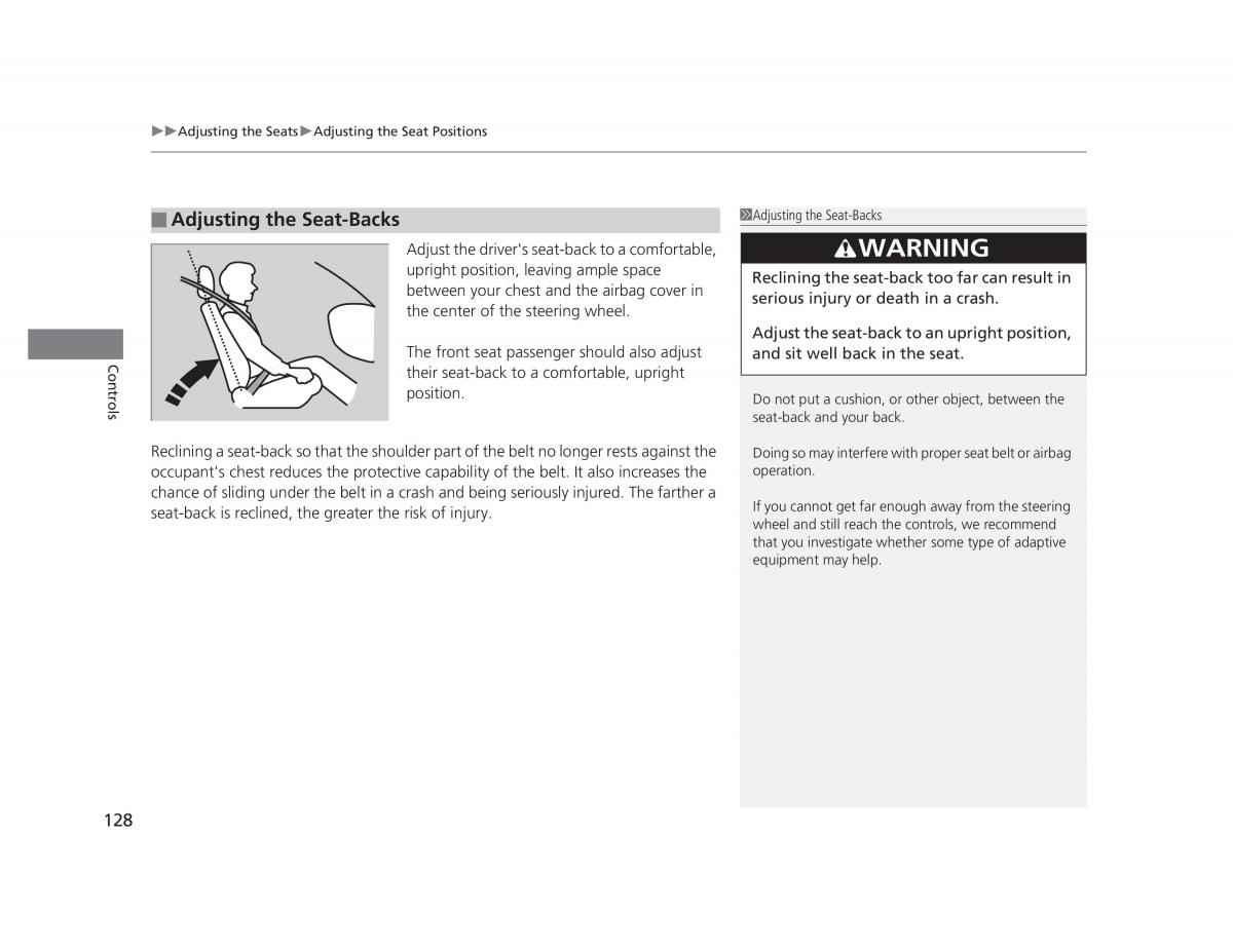 Honda Civic IX 9 owners manual / page 129