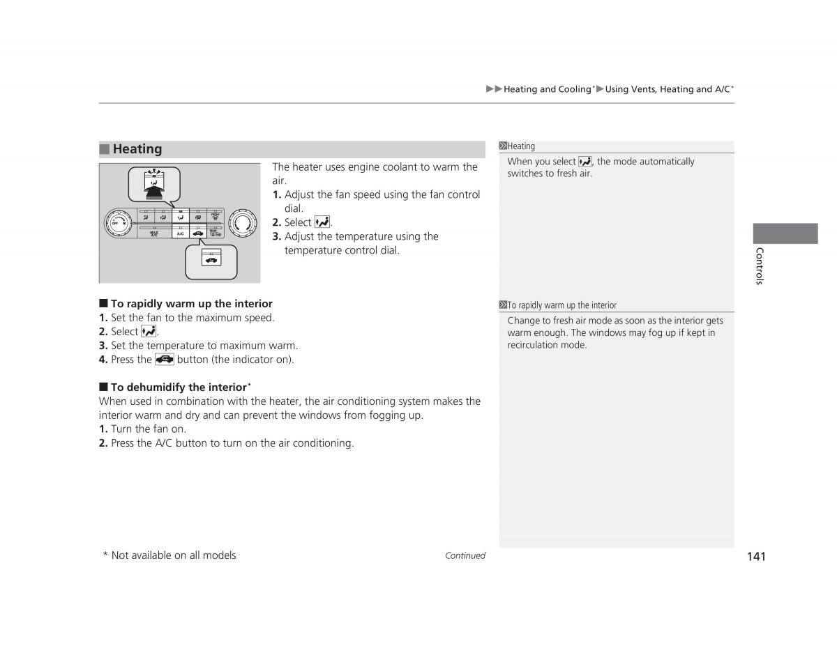 Honda Civic IX 9 owners manual / page 142