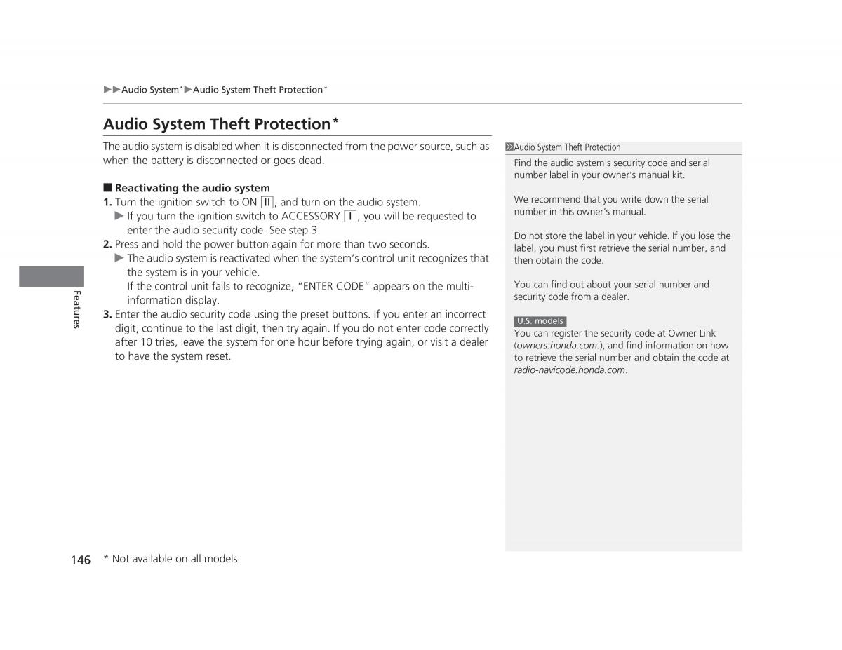 Honda Civic IX 9 owners manual / page 147