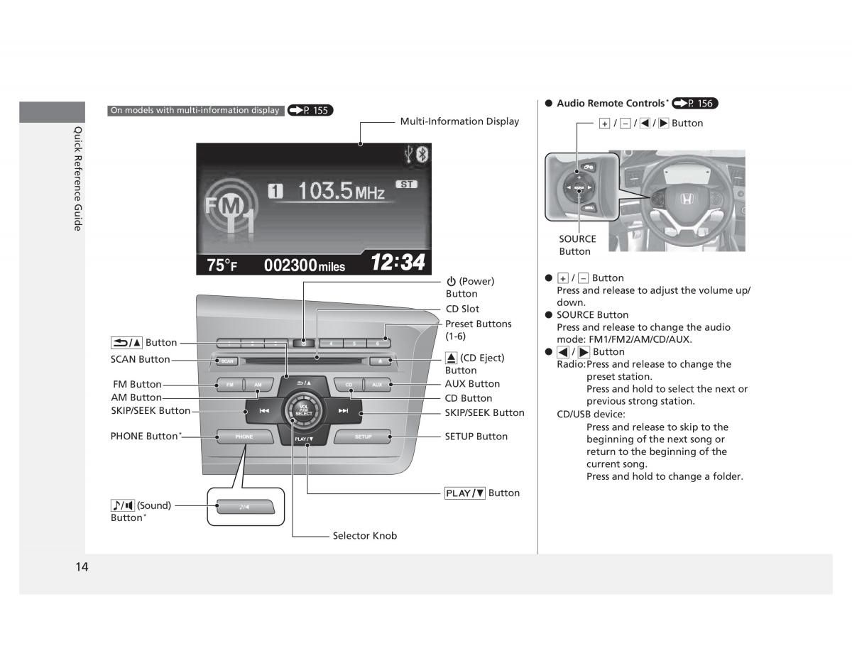 Honda Civic IX 9 owners manual / page 15