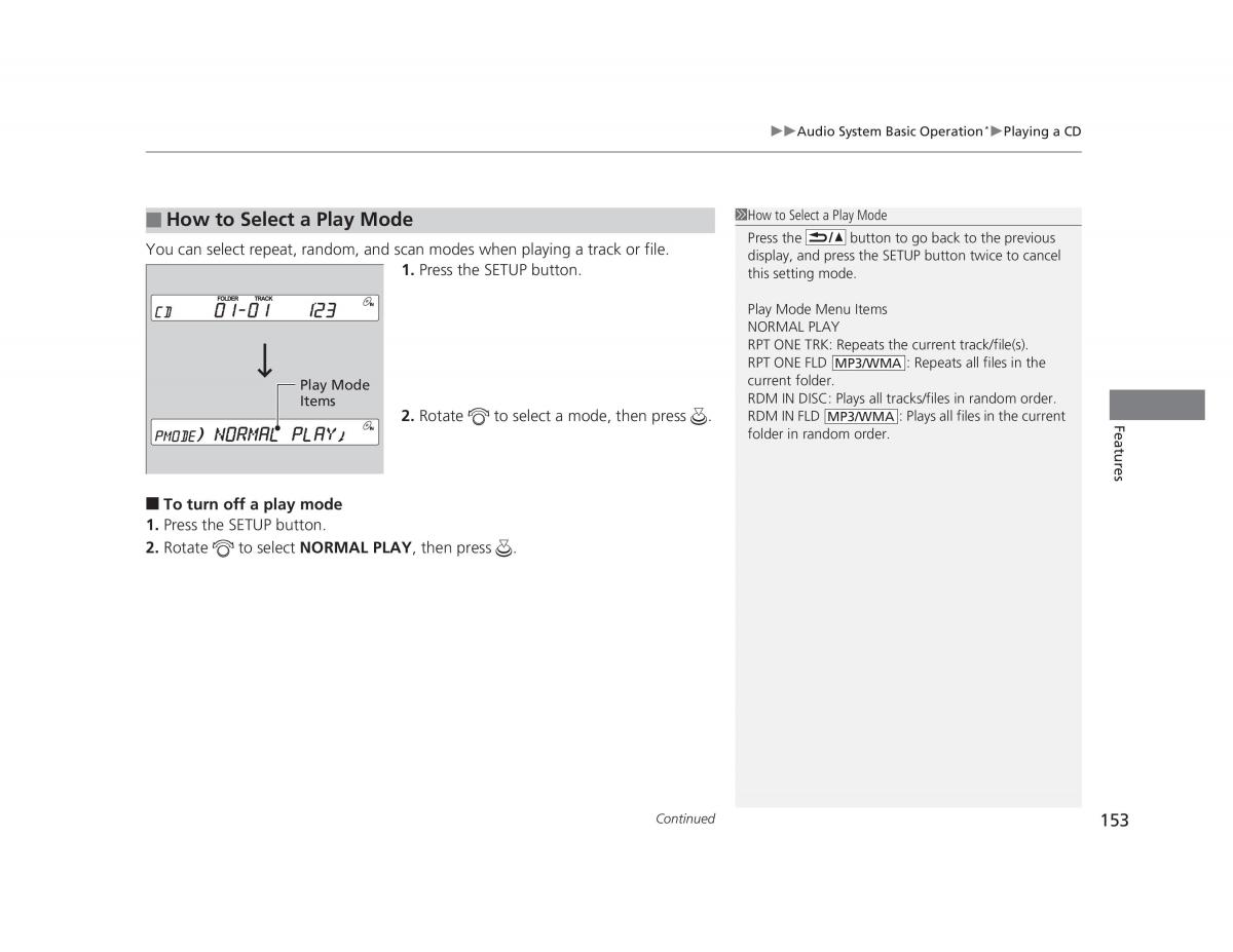 Honda Civic IX 9 owners manual / page 154