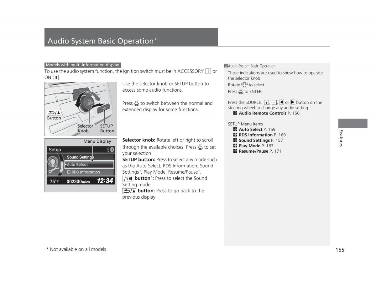 Honda Civic IX 9 owners manual / page 156