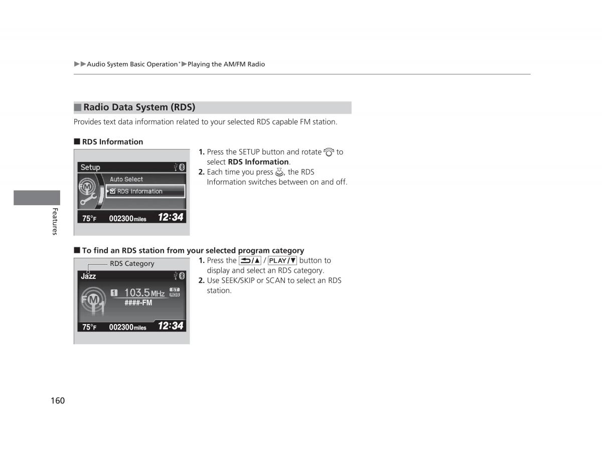 Honda Civic IX 9 owners manual / page 161