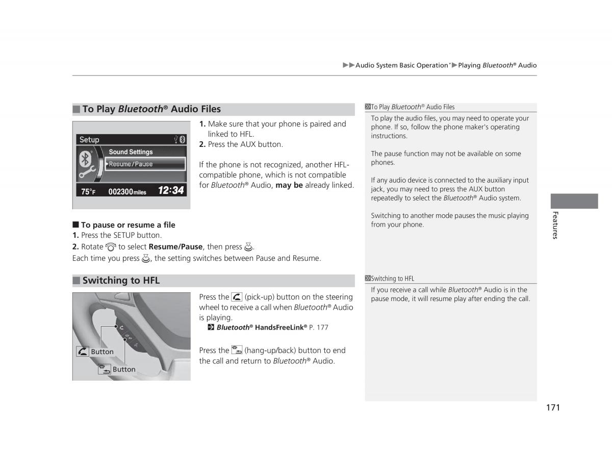 Honda Civic IX 9 owners manual / page 172