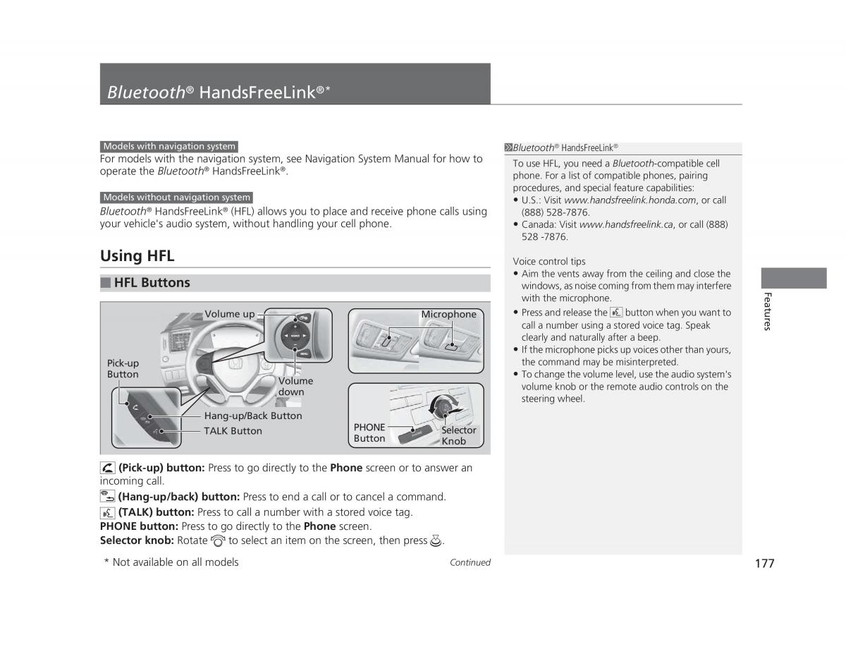 Honda Civic IX 9 owners manual / page 178