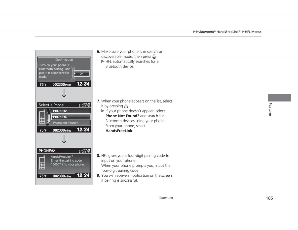 Honda Civic IX 9 owners manual / page 186