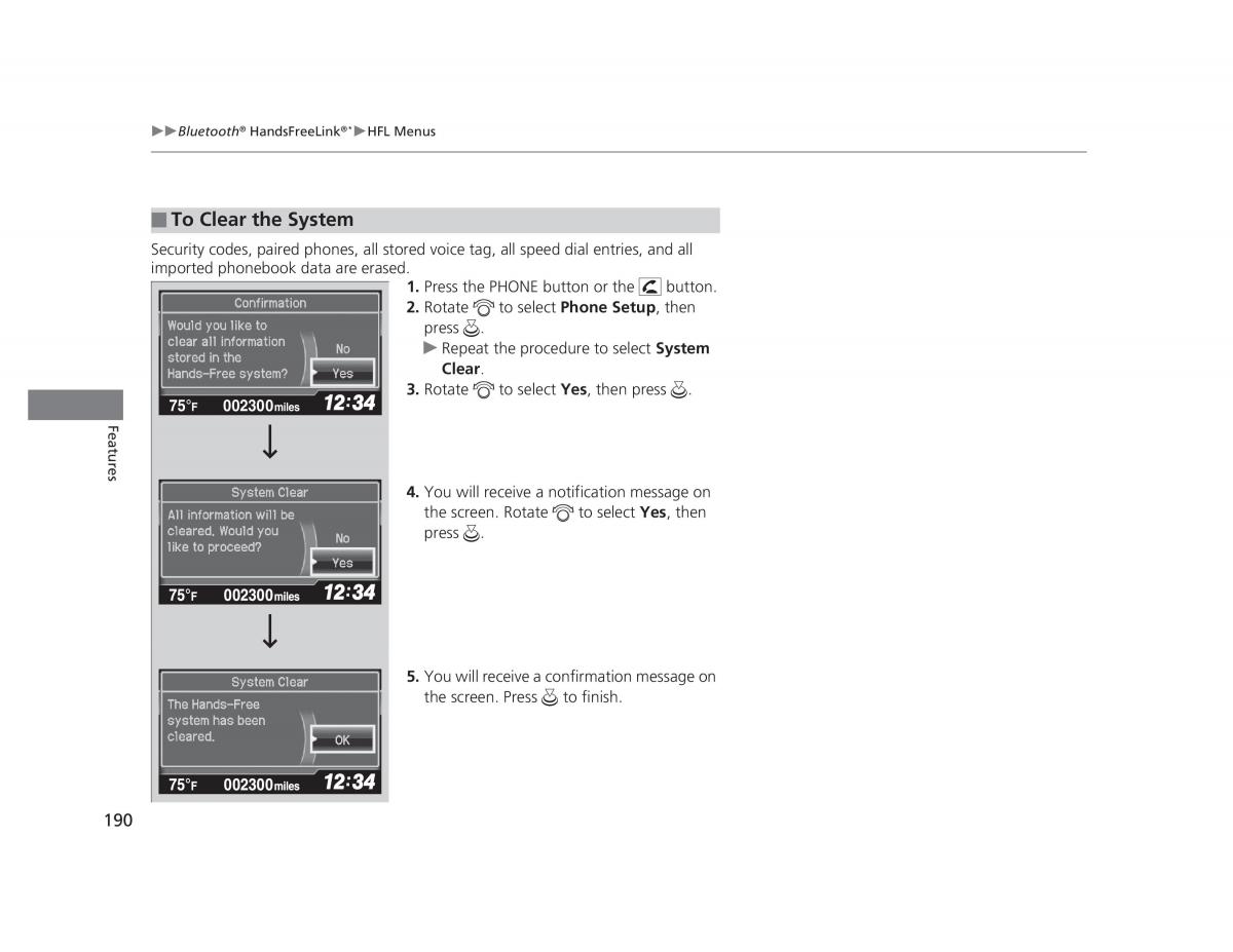 Honda Civic IX 9 owners manual / page 191